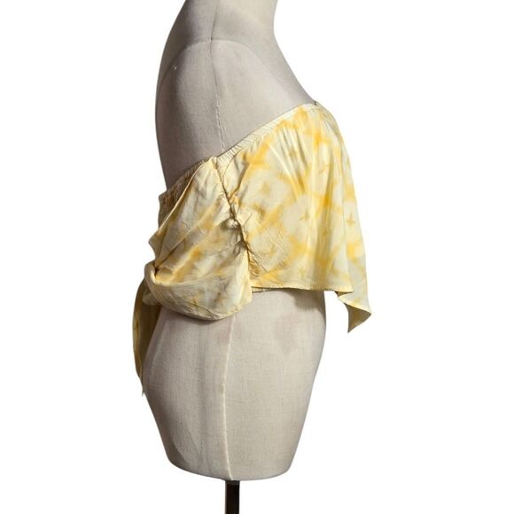 Aerie Yellow and White Bandana Crop Top Plus Size NWT - Picture 3 of 5